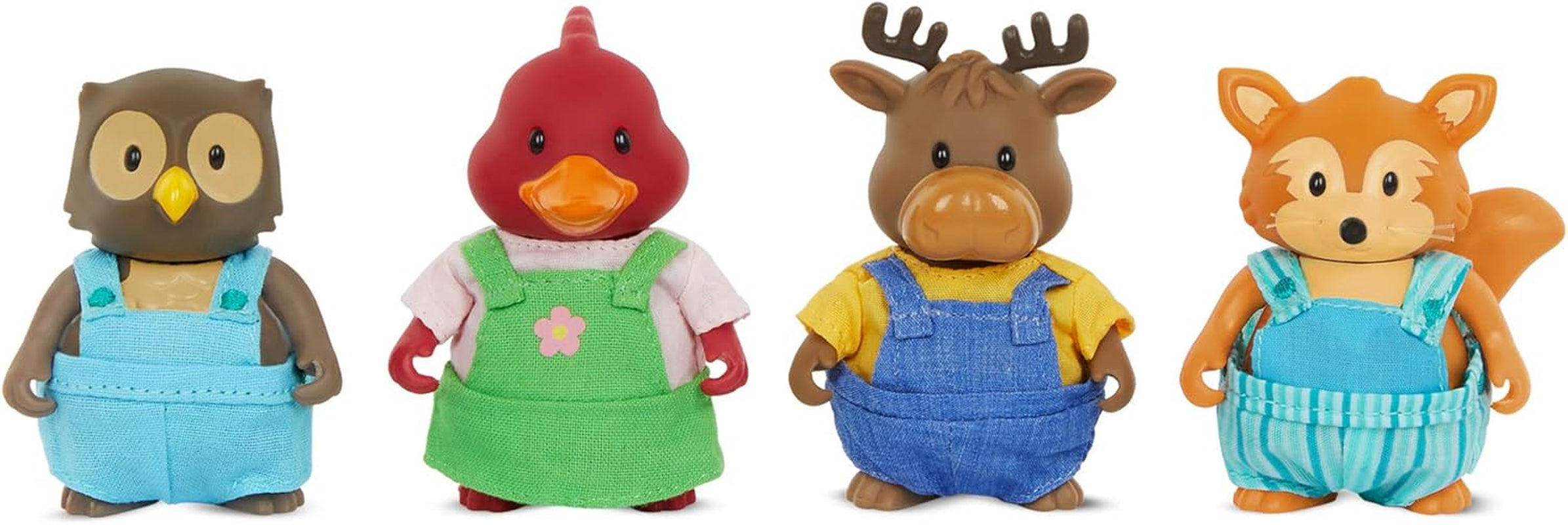 Li’L Woodzeez – Friendz Club Farm Set – Duck, Sheep, Pig, Cow – Set of 4 Collectible Posable Doll Figures – Pretend Play Gift Toy for Kids Age 3+